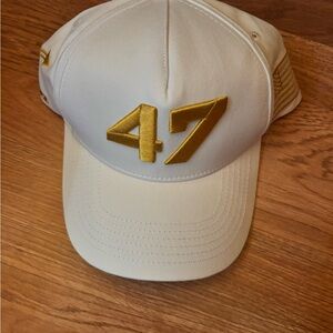 White Cap with Gold ‘47’ Embroidery